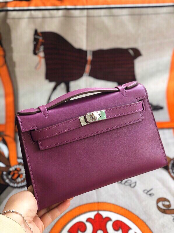 에르메스 미니 켈리백22 아네몬느 은장 스위프트